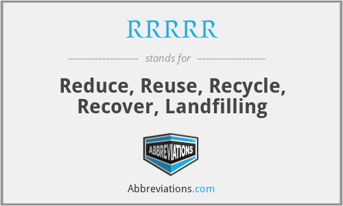 What is the abbreviation for reduce, reuse, recycle, recover, landfilling?